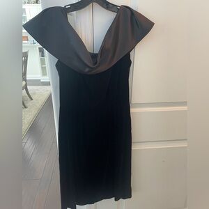 Liz Claiborne Off the Shoulder Black Velvet Dress- perfect for formal events!